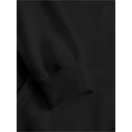 1pc Men'S Casual Cotton Sweatpants with Signature Print, Elastic Waist Drawstring, 50% Cotton Knit Fabric, Polyester Blend, Regular Fit for Outdoors - Autumn/Winter Collection