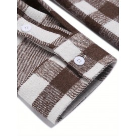 Mens Flannel Shirt Long Sleeve Plaid Jacket Casual Button Down Shirts Shacket