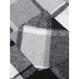 Mens Flannel Shirt Long Sleeve Plaid Jacket Casual Button Down Shirts Shacket