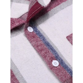 Mens Flannel Shirt Long Sleeve Plaid Jacket Casual Button Down Shirts Shacket