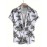 Tropical Coconut Tree Pattern Print Men's Short Sleeve Button Up Lapel Shirt For Summer Resort Holiday, Hawaiian Style