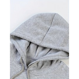 Men's Oversized Hip-Hop Style Hoodie with Geometric Print - Casual Pullover Sweatshirt for Fall & Winter, Polyester, Machine Washable