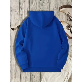 Men's Oversized Hip-Hop Style Hoodie with Geometric Print - Casual Pullover Sweatshirt for Fall & Winter, Polyester, Machine Washable