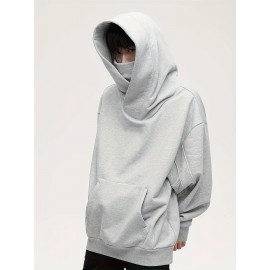 Men'S High Street Heavy Industry Plush American Style Hoodie Ninja Function Oversize Shoulder Pullover Novelty Hoodie Hoodie