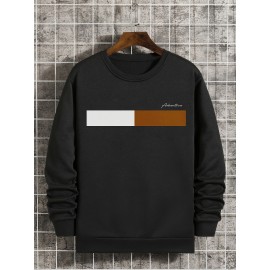 Men's Color Block Pullover Sweatshirt - Stylish Streetwear for Autumn and Winter