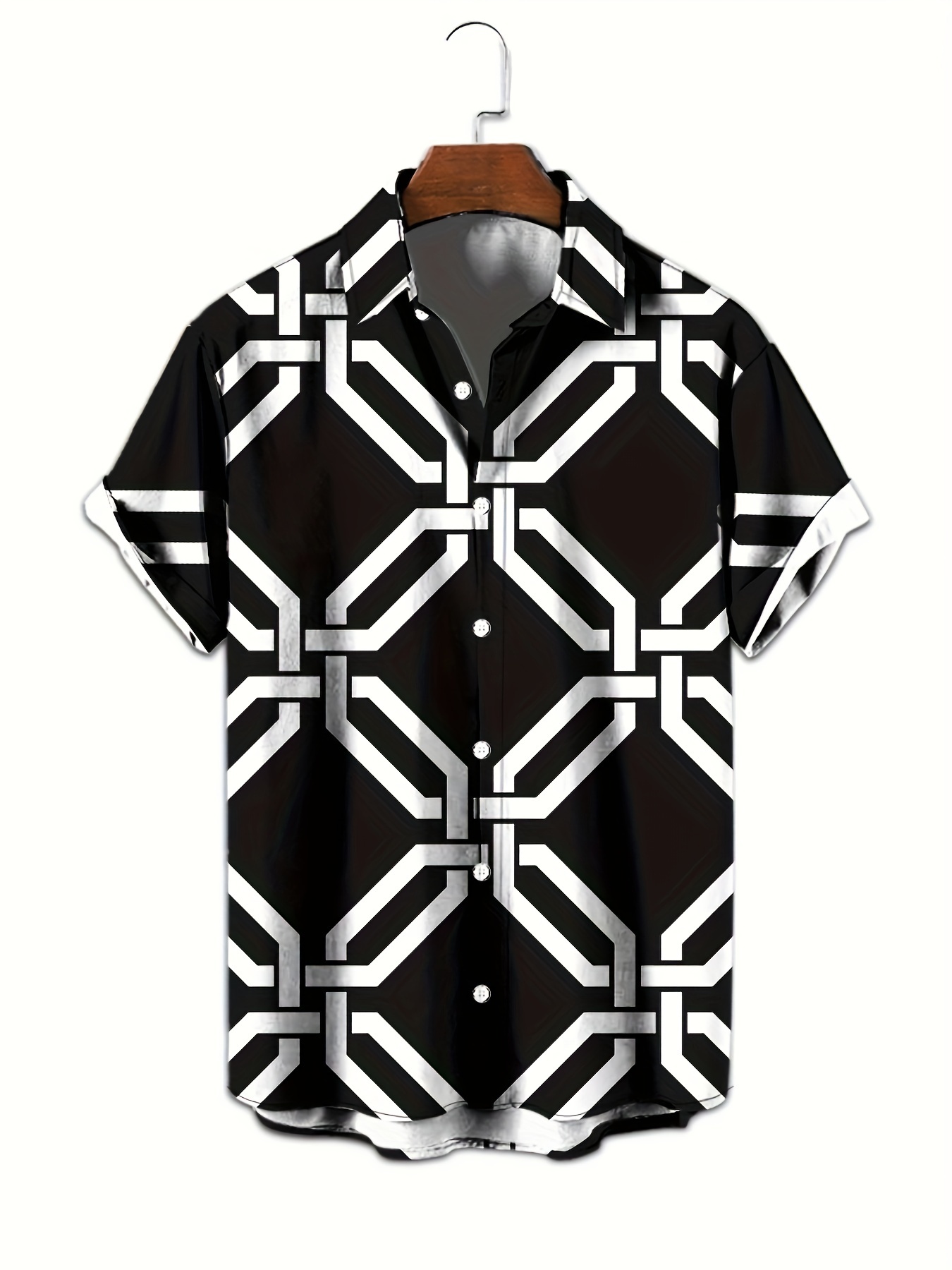 mens color   geometric pattern 3d print casual shirt button front short sleeve top mens clothes for daily wear party details 0